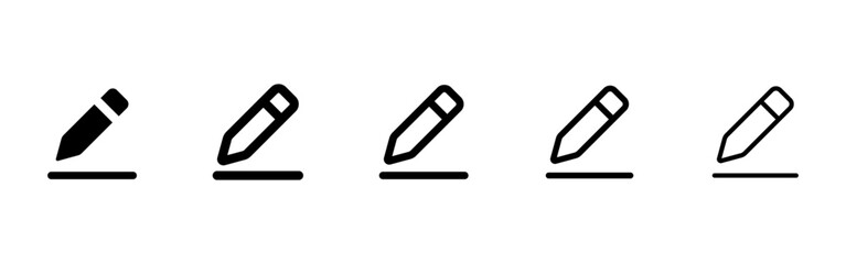 Edit and writing icon with pencil and underline. Symbol of text editing, content creation and document modification. Ideal for user interface design, text editors, content management and writing tools © Chelpanoff