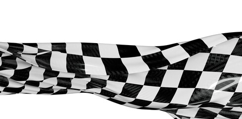 Obraz premium Dynamic image of a waving checkered flag, perfect for illustrating racing, speed, victory, and competition themes. Ideal