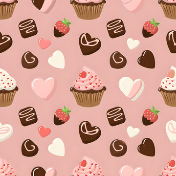 seamless background with cupcakes for wrapping paper