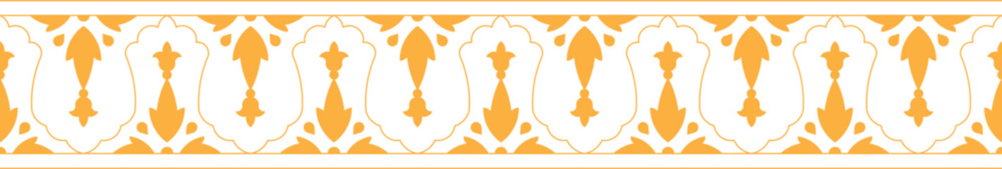 Indian Floral Motif Decorative Border