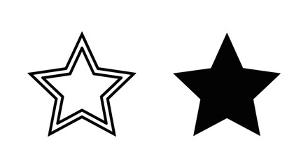 Obraz premium Star icon in outline and solid black, representing rating, favorite, or success symbol.