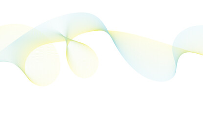 Wave lines flowing. Motion dynamic green and yellow lines isolated on white background. Abstract wave element for design. Vector illustration