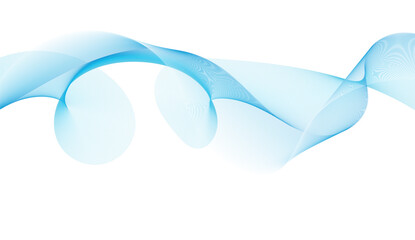 Wave lines flowing. Motion dynamic blue lines isolated on white background. Abstract wave element for design. Vector illustration