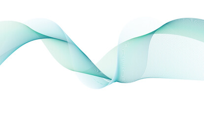 Dynamic sound wave isolated on white background. Musical particle pulsing. Blue energy flow concept