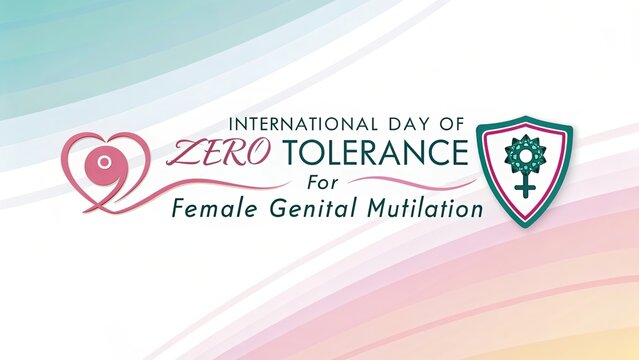 International Day design promoting zero tolerance for female genital mutilation awareness.