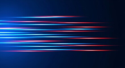 Vibrant blue and red light streaks on dark background