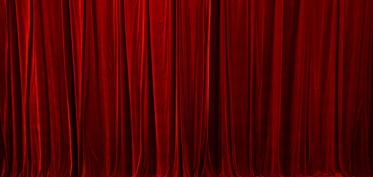 Red curtain in theatre background for design purpose
