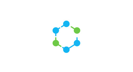 Fototapeta premium Molecular structure with blue green balls.