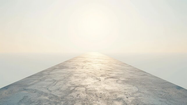 Abstract background, long, narrow road with a clear blue sky above it