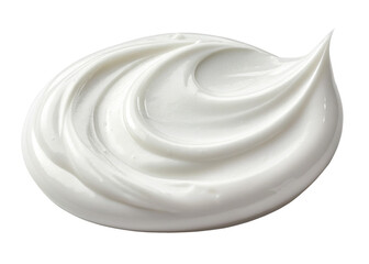smooth smear of white cosmetic cream isolated on a transparent background.