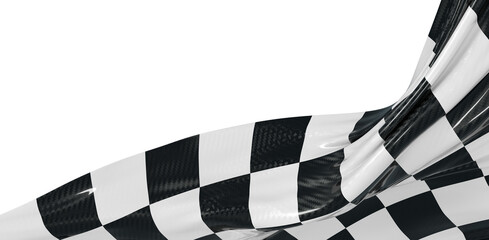 Abstract image of a checkered flag waving in the wind. Representing racing, finish lines, competition, victory and speed