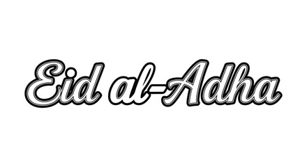 Fototapeta premium The Eid al-Adha title text features a smooth glowing outline.
