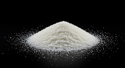 Heap of sparkling white granulated crystals, essential ingredient used widely for baking, hot beverages, and confectionery preparation ,texture ,granulated ,tea