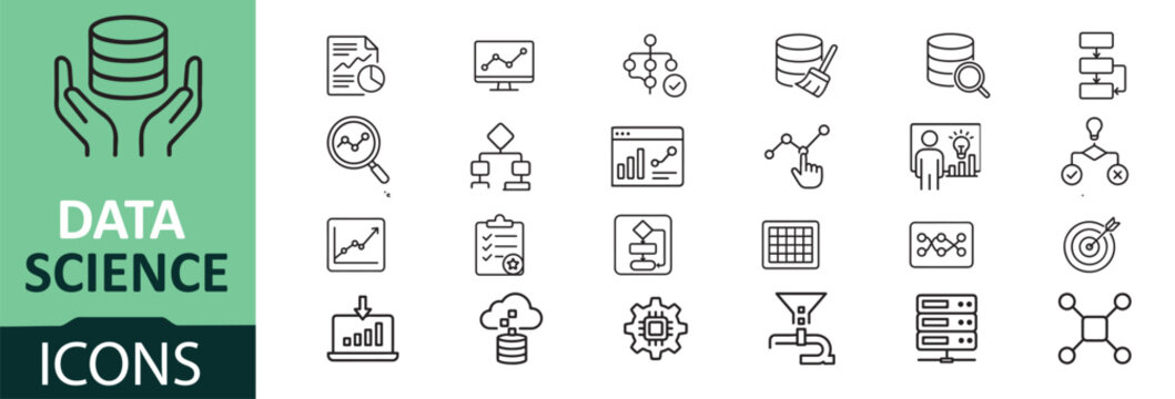 Data science icons set