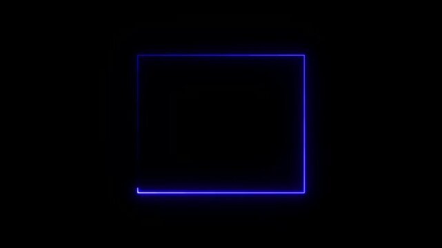 glowing neon light squre frime animatin video