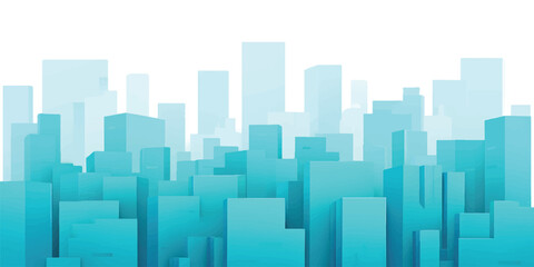 Obraz premium Abstract blue city skyline cityscape featuring 3d skyscraper architecture and urban buildings silhouette reflected in a vector night panorama for business design