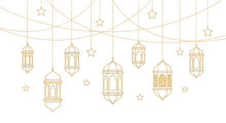 Set of golden birdcages and birds in various designs isolated on transparent background