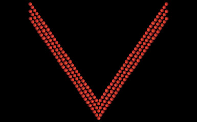 Red Pearl Necklace On Black Background, Vintage Jewelry Beads Garland Vector Illustration.