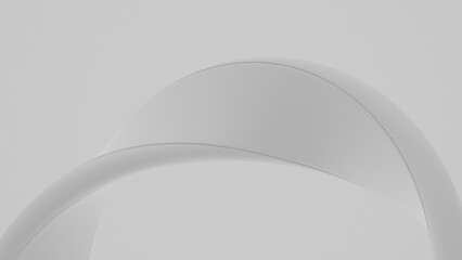 Smooth White Surface with Curved Lines, Modern Background. 3d rendering illustration not AI
