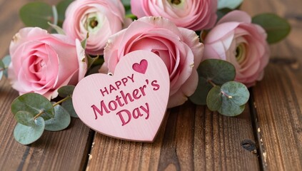 happy birthday card with pink roses