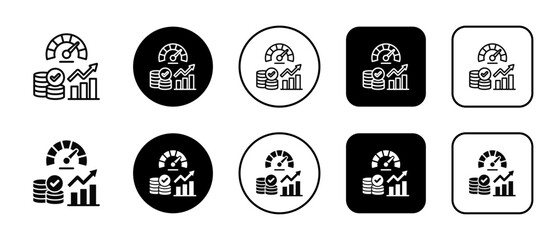 Obraz premium Capital Efficiency In Black And White Filled Style
