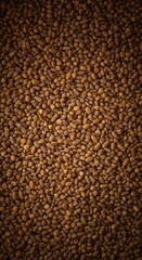 A mesmerizing, earthy, and organic abstract macro pattern composed entirely of tiny dry seeds or cereal grains spread evenly across a surface ,dense ,edible ,rustic background