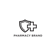 Obraz premium Medical Shield Logo Design Element with Cross Symbol
