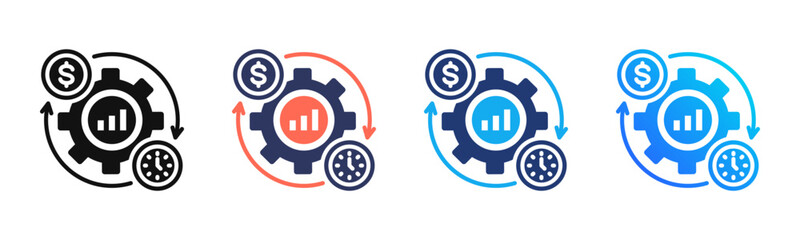 Obraz premium Financial Optimization Multi Style Icon Set