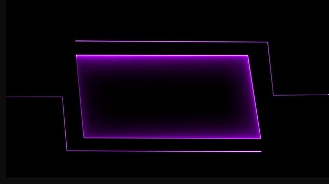 Universal Technology Line and frame Video overlay Neon futuristic HUD rectangle frame glowing animation. 4k video.