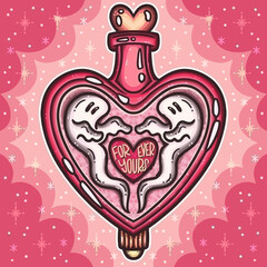 pink heart with pink ribbon valentine in love 