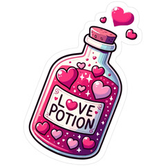 vector illustration of a bottle Love potion valentine
