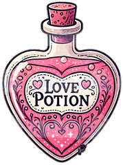 stamp with a heart love potion icon 