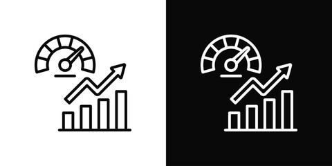 Fototapeta premium Growth Metrics In Black And White Filled Style