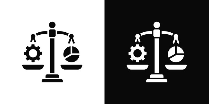 Equity Management In Black And White Filled Style