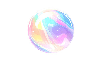 A vibrant, iridescent sphere glows against a black backdrop, showcasing a swirling pattern