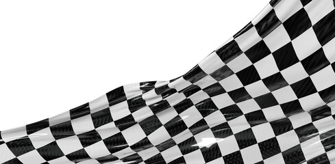 Black and white waving checkered flag isolated on white background. Symbol for speed, racing, and success. Perfect for s © vegefox.com