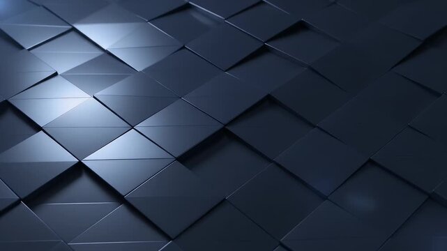 Geometric blue squares with a dimensional pattern creating a sense of depth and abstract design