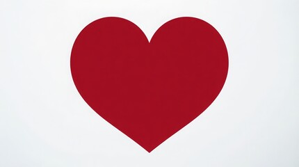 Vibrant Red Heart Symbol of Love, Passion, and Affection on a Clean White Background