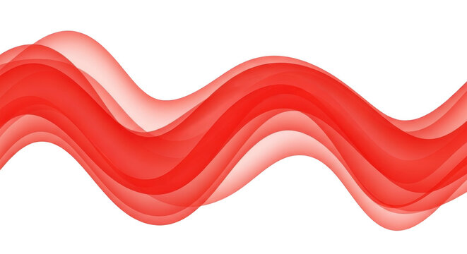 Dynamic red wave pattern flowing across a minimalist white background