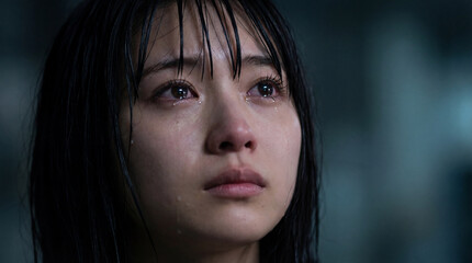 泣いている女性