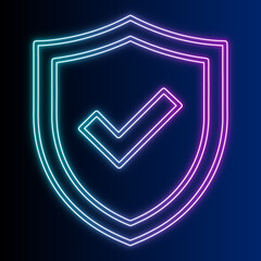 Bright Shield With Check Mark