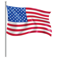 Fototapeta premium United States Flag Vector – Waving Stars and Stripes