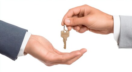 Handing Over House Keys isolated on a transparent background