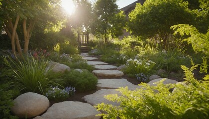 Obraz premium Therapeutic Urban Sensory Garden for Neurodiversity