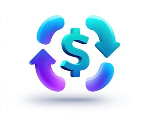 cash flow icon isolated on a transparent background ar 43