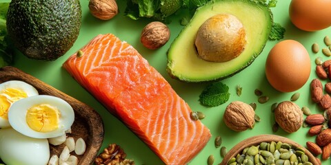 Healthy ketogenic diet ingredients for nutritious eating