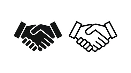 Handshake Partnership Icon Black and White