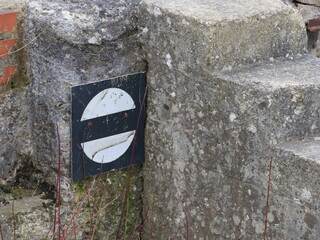 old buffer stop sign in the railway industry