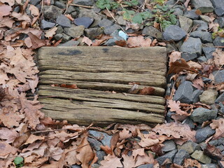Old wooden railroad ties 