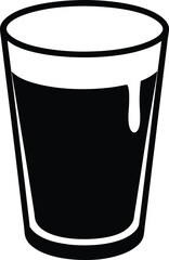 Glass paint silhouette vector art illustration and minimal black and white design